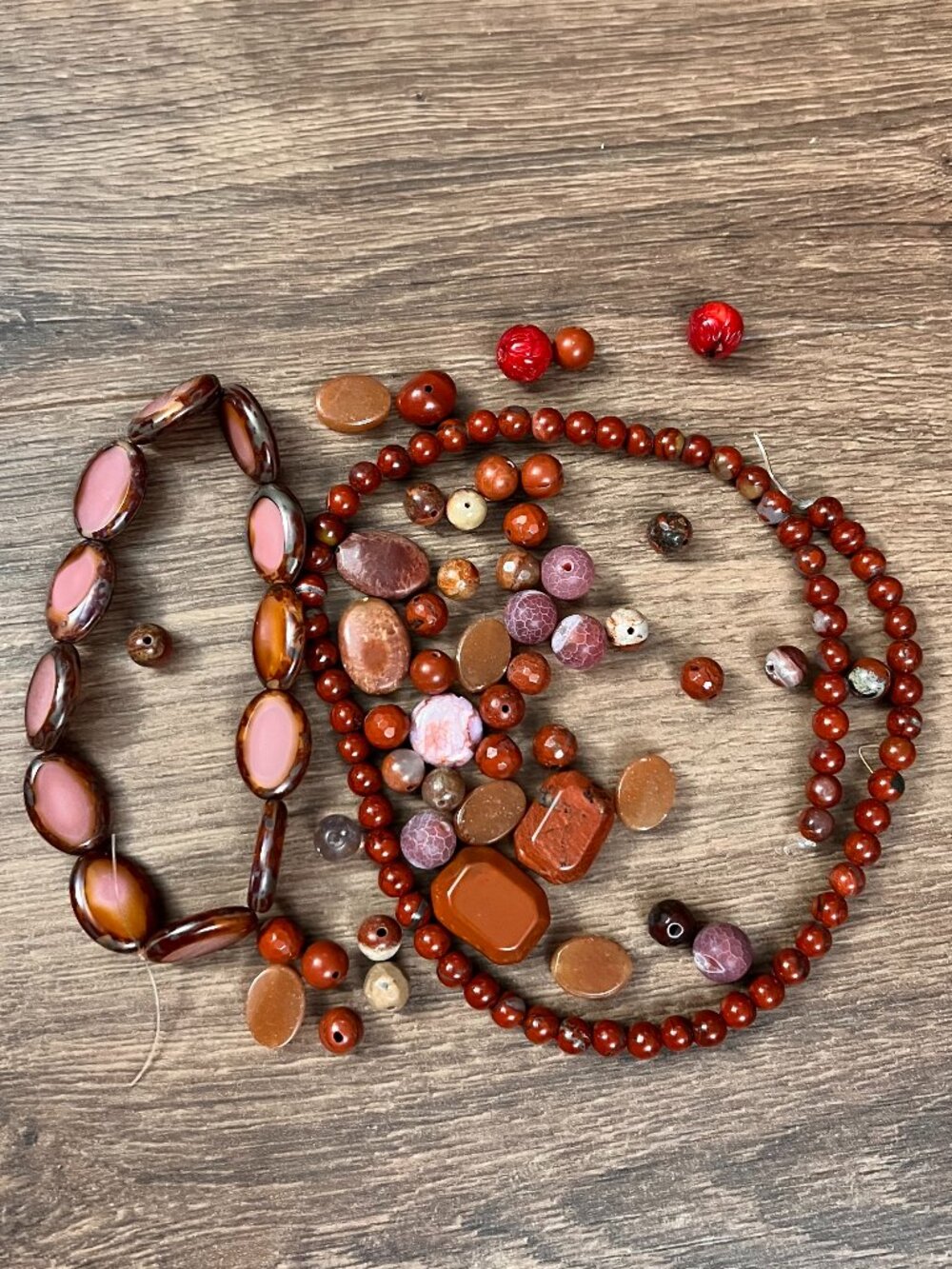 Natural Stone/ Red River Jasper Bead Jewelry Making Craft Lot